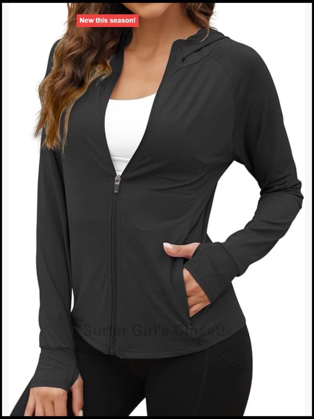 UPF 50+ Sun Protection Zip Up Hoodie Jacket Lightweight